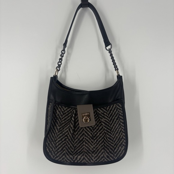 Spartina 449 Handbags - Spartina 449 Daufuskie Island Linen Leather Hobo Shoulder Bag Purse Herringbone